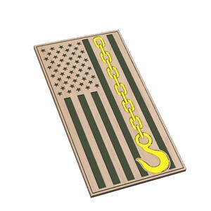 Vertical American Flag with Tow Hook - SVG -  CNC Laser File (Digital Download)