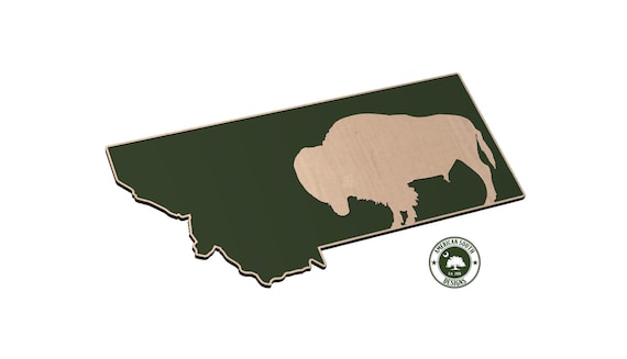 Montana with Bison - SVG