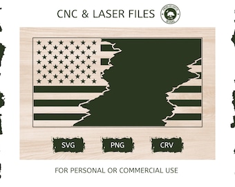 Drapeau en lambeaux 8 - SVG - fichier laser CNC (téléchargement numérique)
