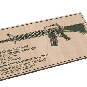 M16A2 avec spécifications - SVG - téléchargement numérique