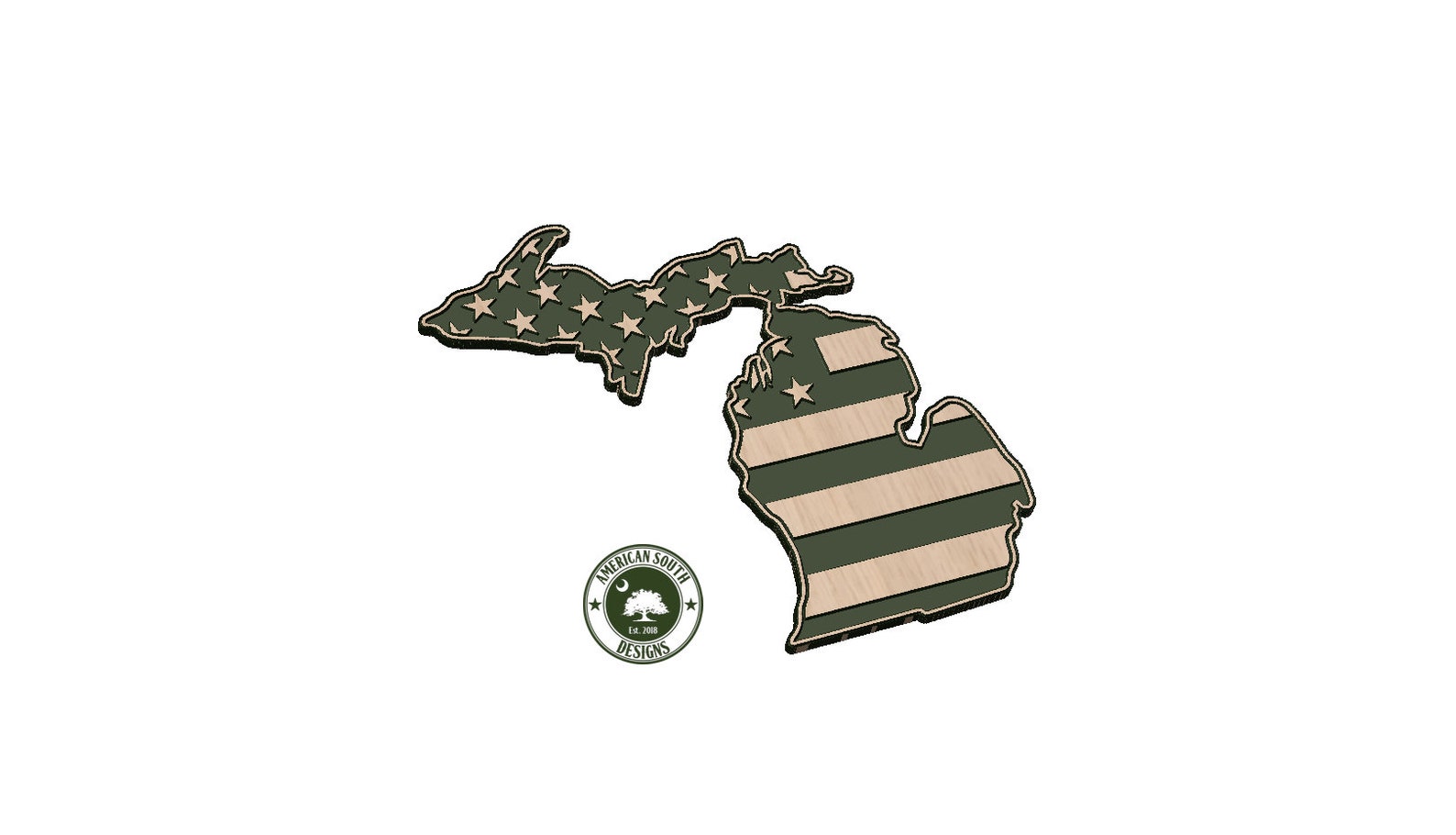 Michigan Shaped American Flag SVG - Etsy