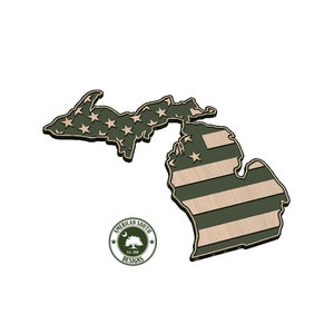 Michigan Shaped American Flag - SVG - CNC Laser File (digital Download ...