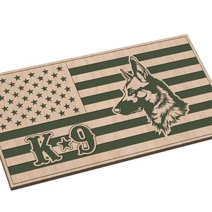 American Flag with K9 Belgian Malinois - SVG - Digital Download