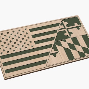 Split American Maryland Flag - SVG - Digital Download