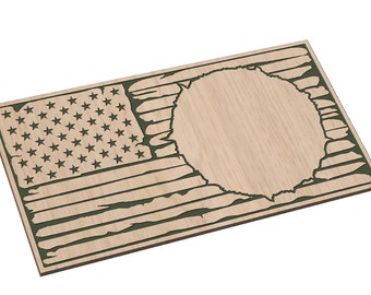 Superposition de drapeau en détresse avec cercle - SVG - fichier laser CNC (téléchargement numérique)