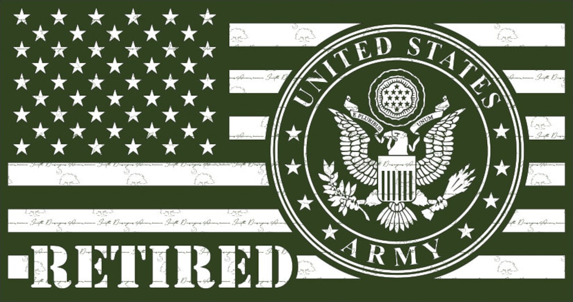 Army Retired Flag Digital Files Svg AI Png Eps DXF Etsy