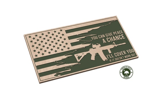 Tattered Corner Flag  AR15  You Can Give Peace a Chance      CNC, Laser, Vinyl, etc. - SVG