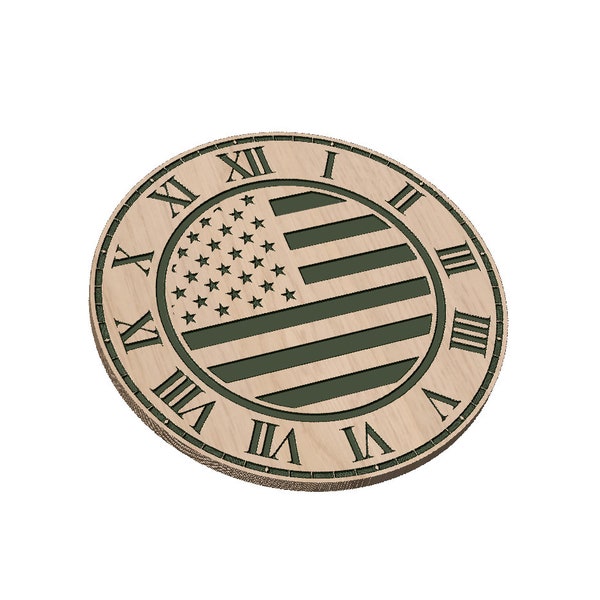 American Flag Clock - SVG