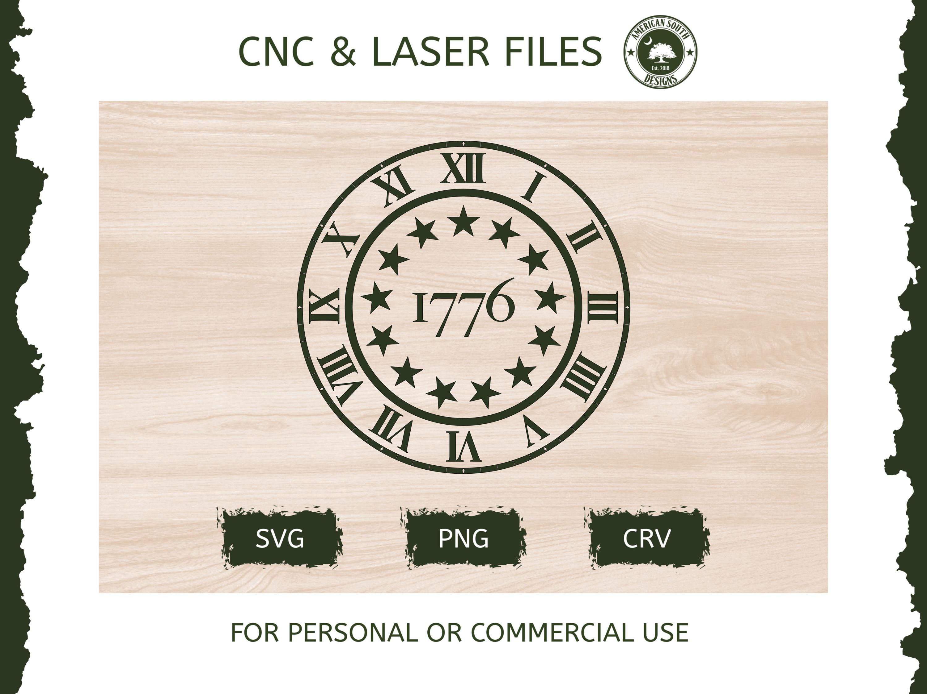MENEオーダーページ Betsy Ross 1776 Clock - SVG - CNC Laser File (digital Download