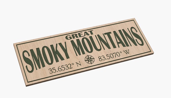 Great Smoky Mountains with Coordinates - SVG