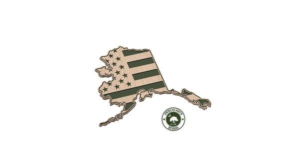 Alaska Shaped American Flag - SVG