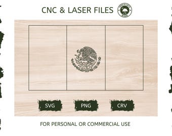Bandeira do México - SVG - Arquivo para corte a laser CNC (Download digital)