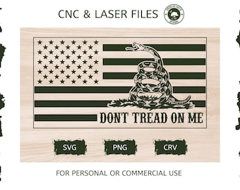 American Flag with Gadsden Snake - SVG -  CNC Laser File (Digital Download)