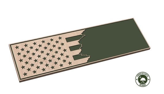 Top Half of Tattered American Flag   Design - SVG