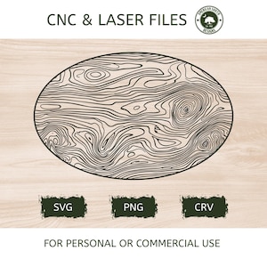 Superposición de vetas de madera - Ovalada - SVG - Archivo láser CNC (Descarga digital)