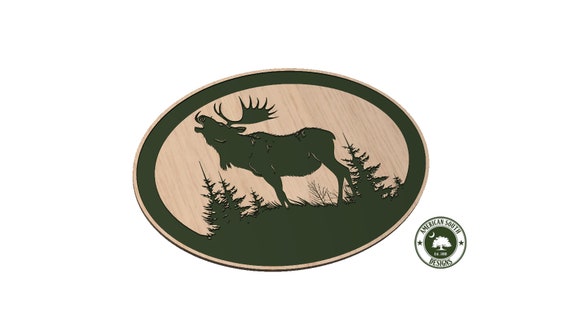 Moose Calling Sign Template - SVG
