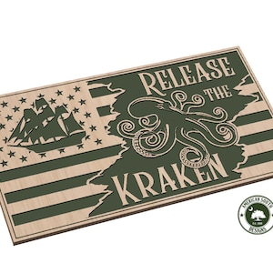 Tattered Flag Design 8  Release the Kraken - SVG - Digital Download