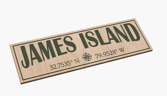 James Island, SC with Coordinates - SVG