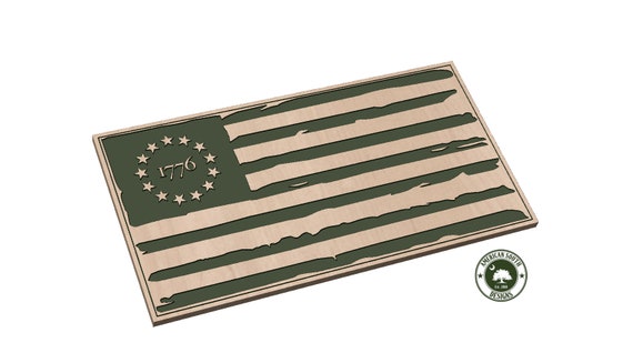 Distressed Betsy Ross Flag  1776  Version 3 - SVG