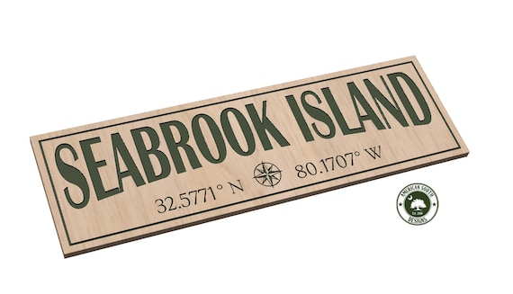 Seabrook Island, SC with Coordinates - SVG