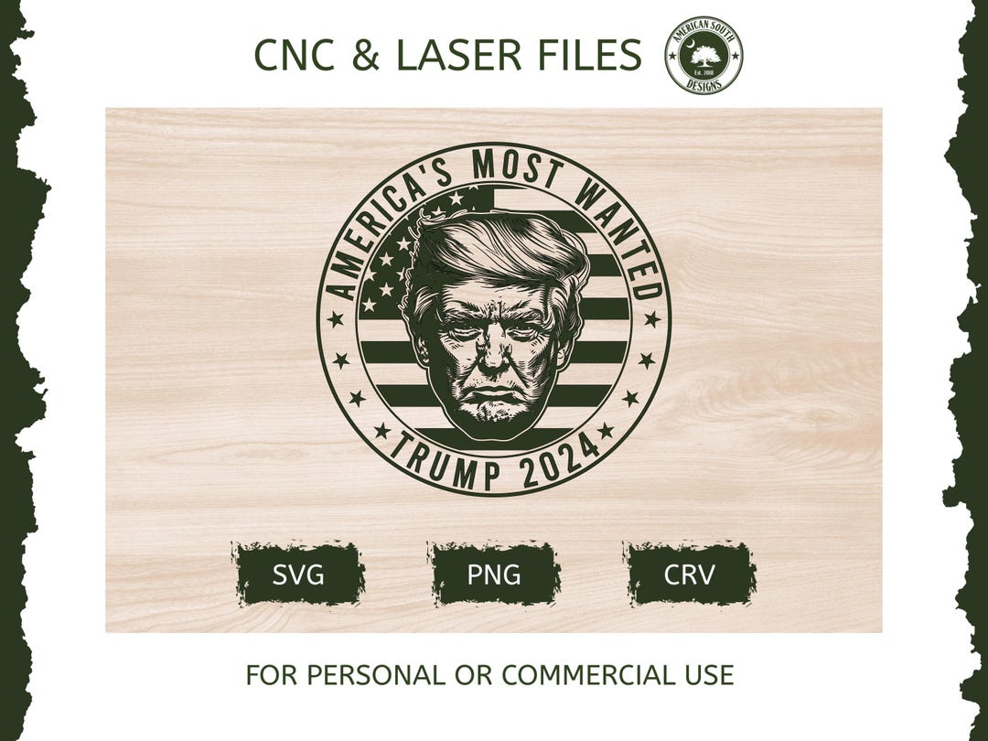トランプ - アメリカ最重要指名手配犯 - SVG - CNCレーザーファイル