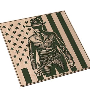Deputy Sheriff with Square Flag - SVG - Digital Download