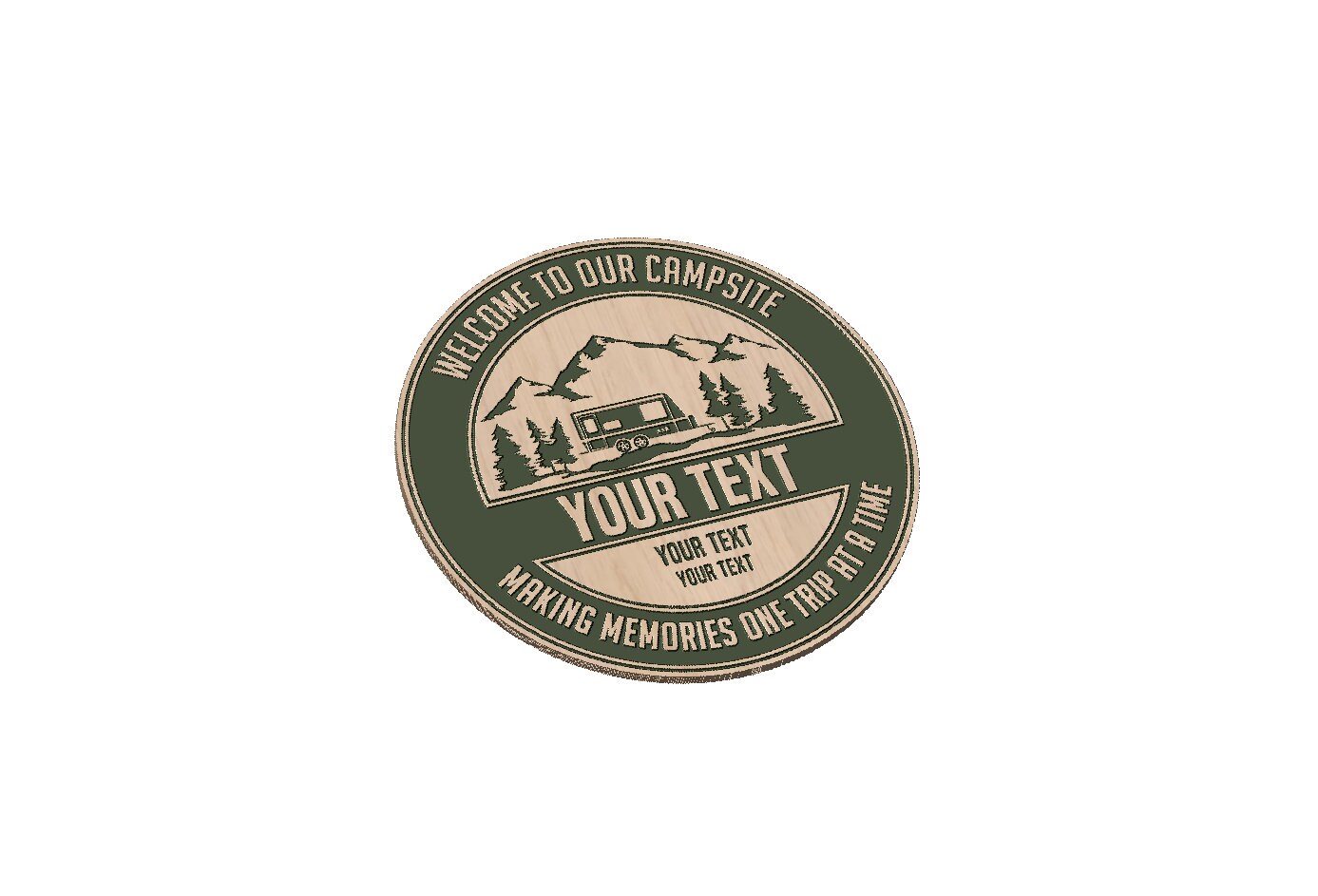 Camping Sign Template  Round - SVG - Digital Download