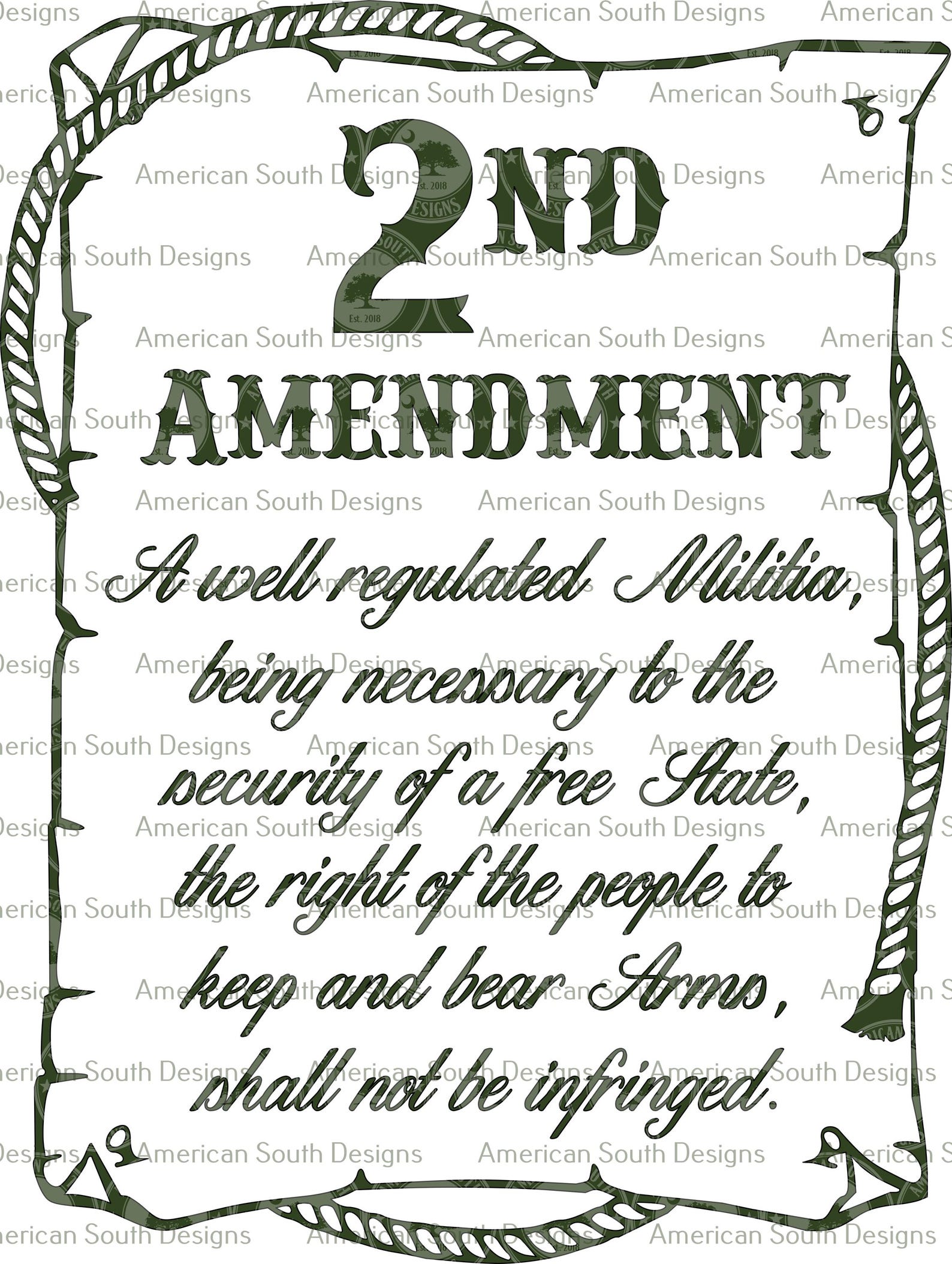 2nd Amendment Scroll - SVG - CNC Laser File (digital Download) - Etsy