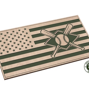 American Flag with Baseball and Bats - SVG - Digital Download