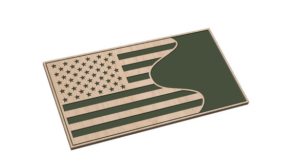 American Flag with Curve - SVG