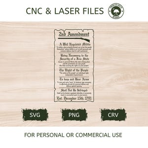 2nd Amendment Scroll 1 - CNC Laser File (Digital Download)