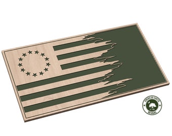 Tattered Flag Design 1  Betsy Ross - SVG