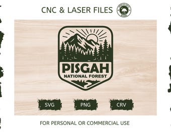 ピスガ国立森林公園 - SVG - CNCレーザーファイル（デジタルダウンロード）
