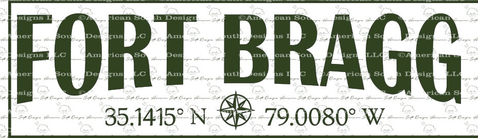 Fort Bragg NC Coordinates SVG - Etsy