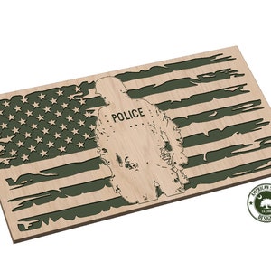 Distressed Flag Overlay Version 2  Police Officer - SVG - Digital Download