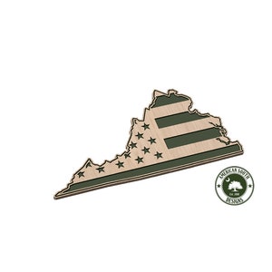 Virginia Shaped American Flag - SVG - Digital Download