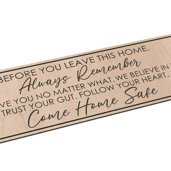 Before You Leave Home  Always Remember Sign - SVG