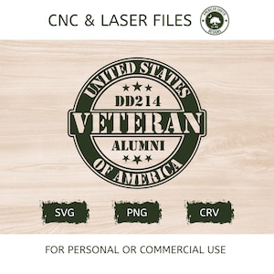 US Veteran - DD214 Alumni - SVG -  CNC Laser File (Digital Download)