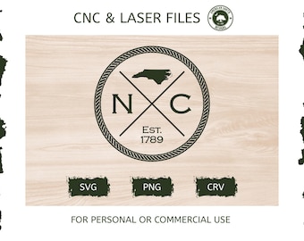 North Carolina Est. 1789 - SVG -  CNC Laser File (Digital Download)