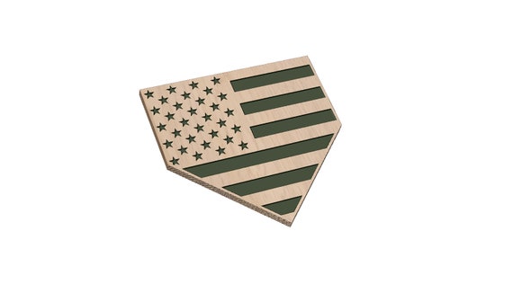 Home Plate American Flag - SVG