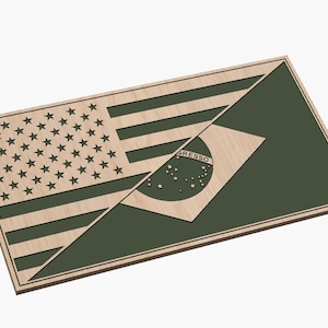 Diagonal Split Flag with Brazil Flag - SVG - Digital Download