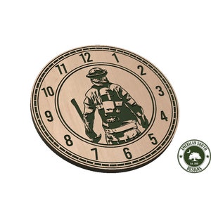 Clock Base with Numbers and Firefighter - SVG - Digital Download