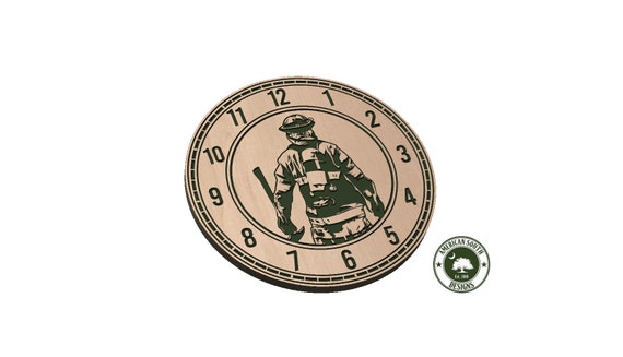 Clock Base with Numbers and Firefighter - SVG