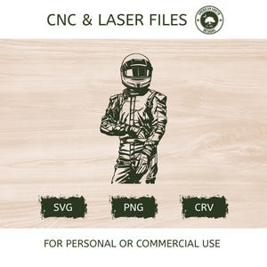 Pilote de voiture de course - SVG - fichier laser CNC (téléchargement numérique)