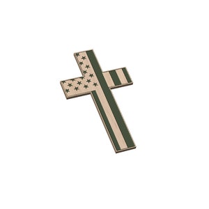 Cross with Vertical Flag - SVG - Digital Download