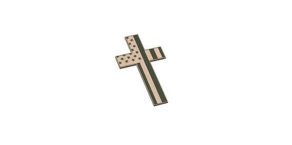 Cross with Vertical Flag - SVG