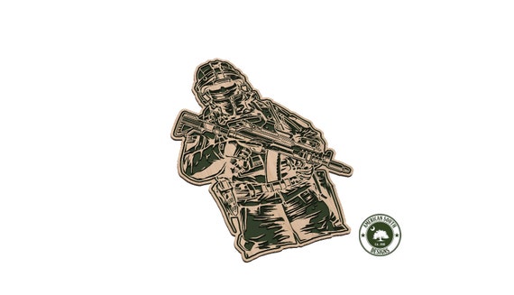 Soldier with Gun - SVG