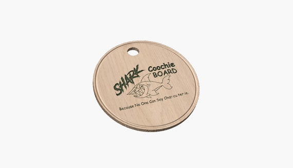 Shark Coochie Board  Circle Cutting Board - SVG