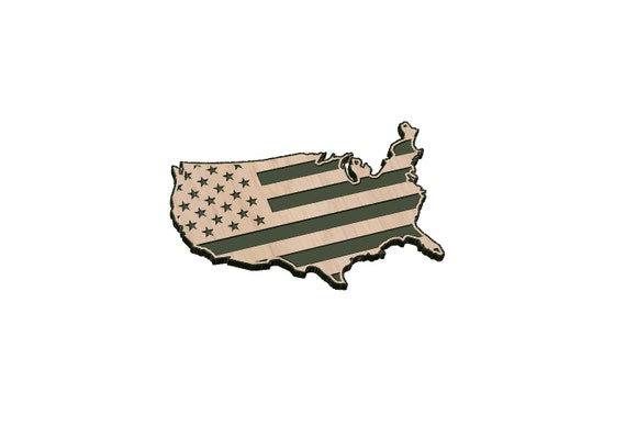 US Shaped American Flag - SVG