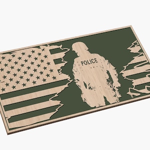 Tattered Flag Design 7  Police Officer - SVG - Digital Download